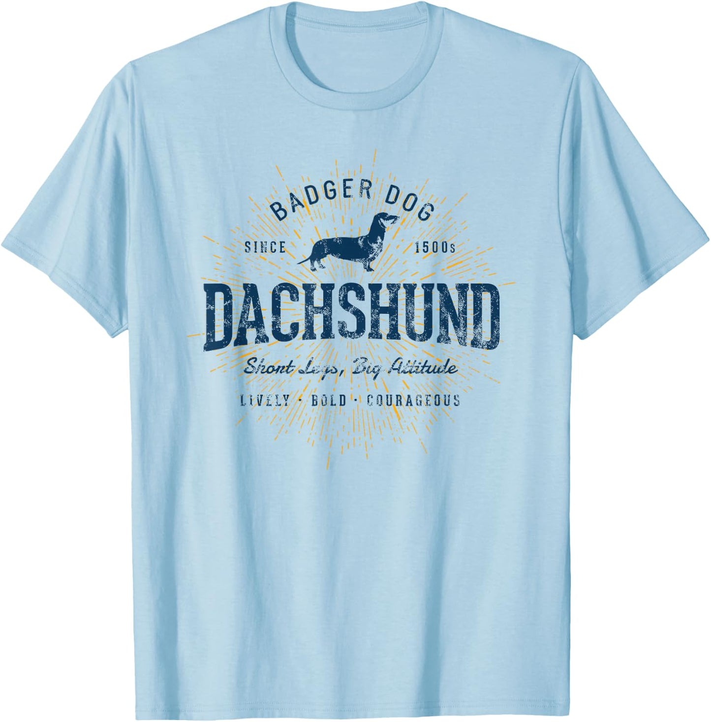 Retro Dachshund Vintage T-Shirt - T-Shirt | Light Blue