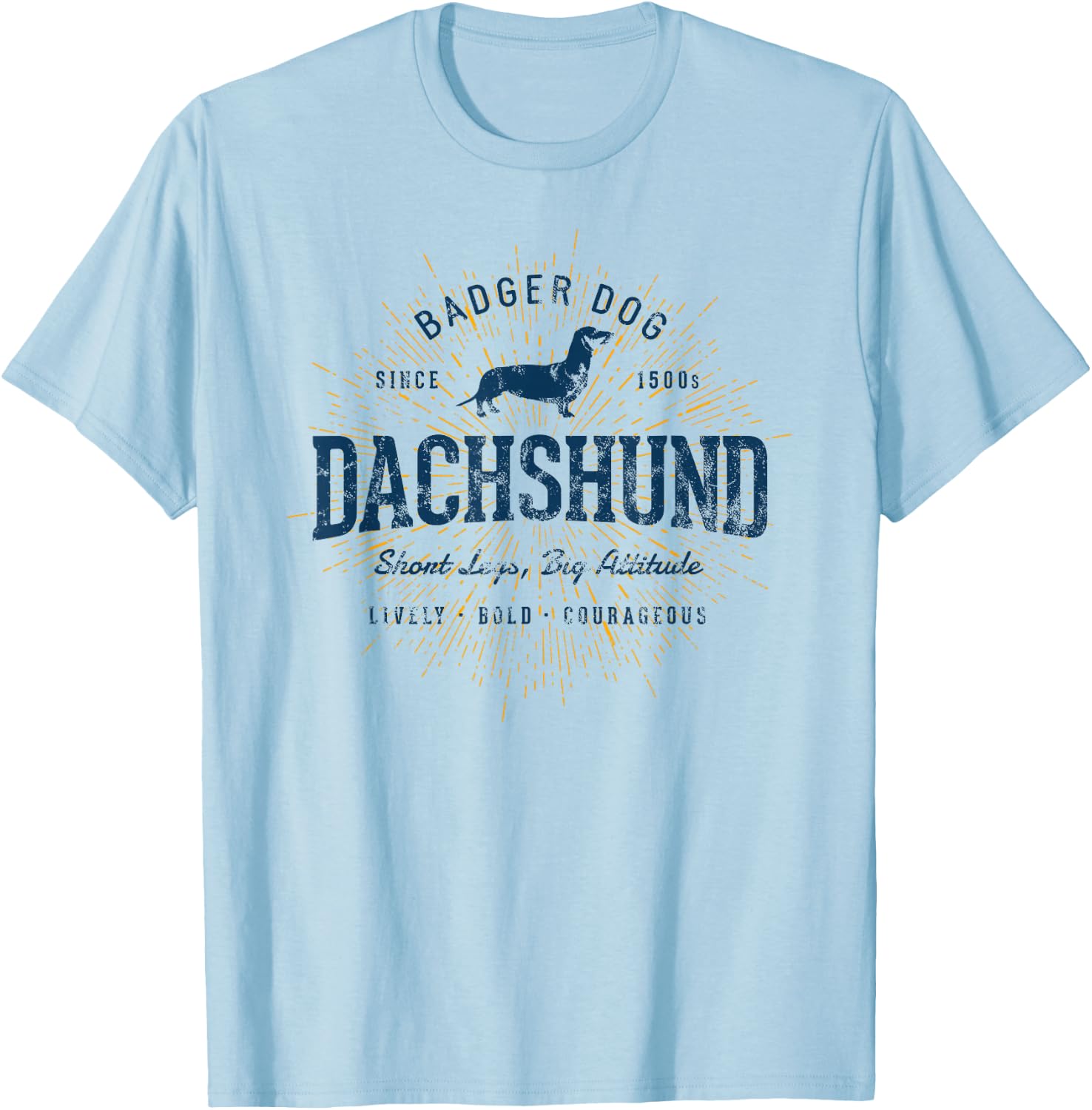 Retro Dachshund Vintage T-Shirt - T-Shirt | Light Blue