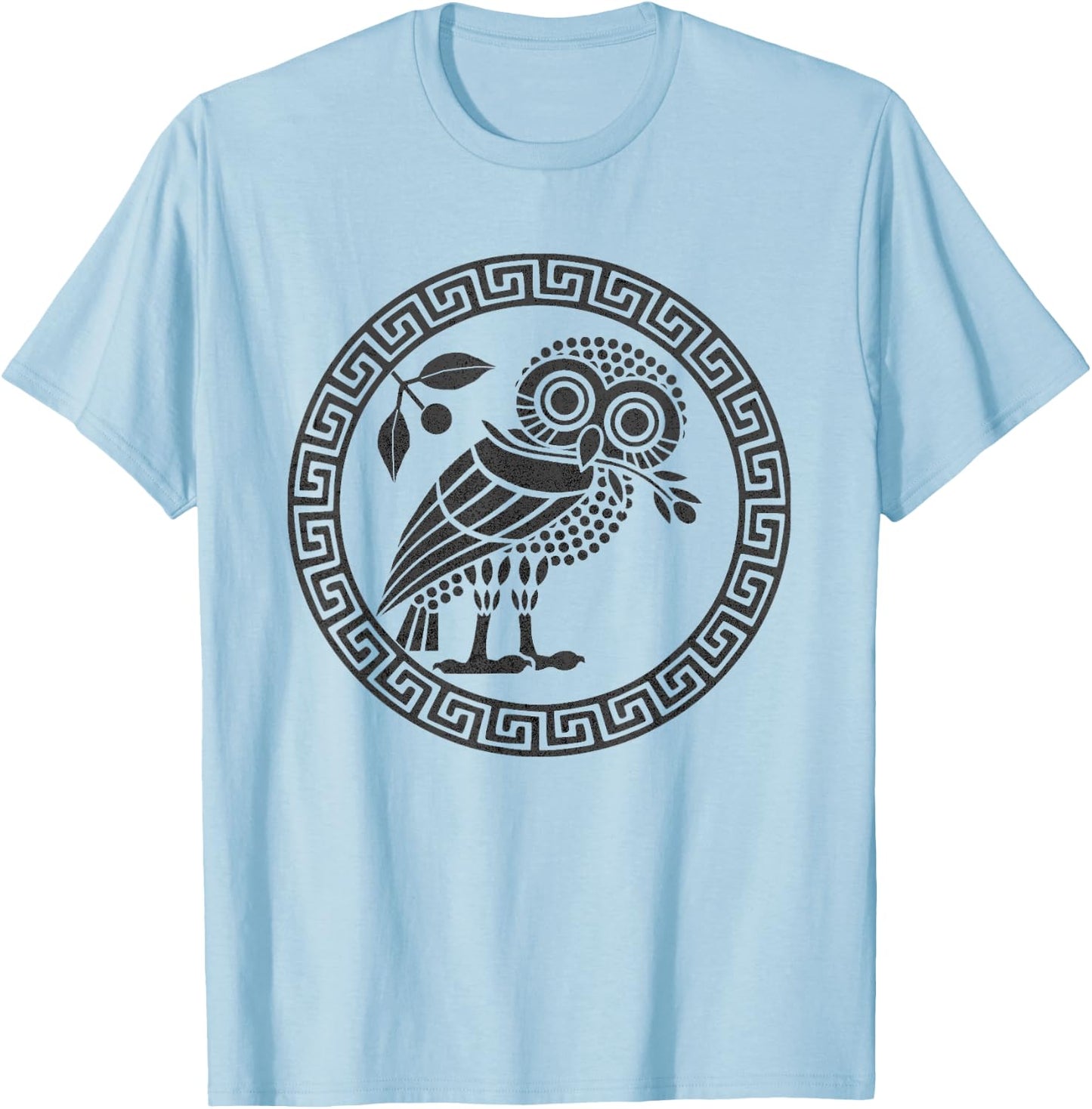 Ancient Athenian Owl Symbol of Athena T-Shirt - T-Shirt | Light Blue