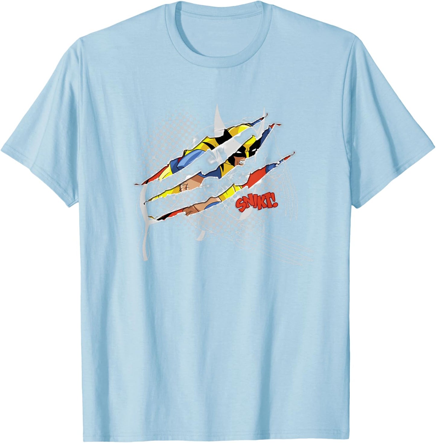 Marvel X-Men Wolverine Claw Marks Logan Snikt! T-Shirt - T-Shirt | Light Blue