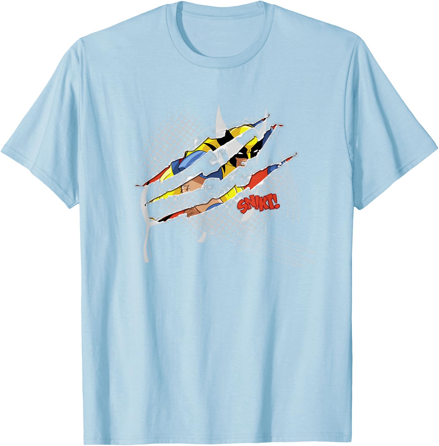 Marvel X-Men Wolverine Claw Marks Logan Snikt! T-Shirt - T-Shirt | Light Blue