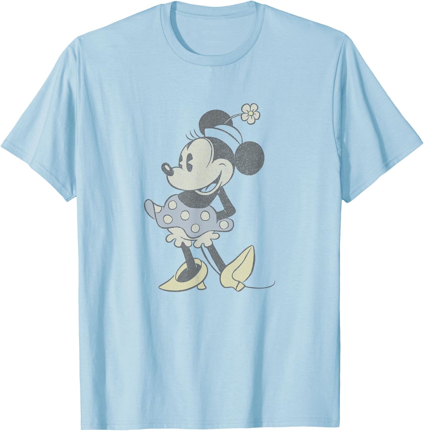 Disney Mickey and Friends Minnie Mouse Portrait Fade Vintage T-Shirt - T-Shirt | Light Blue