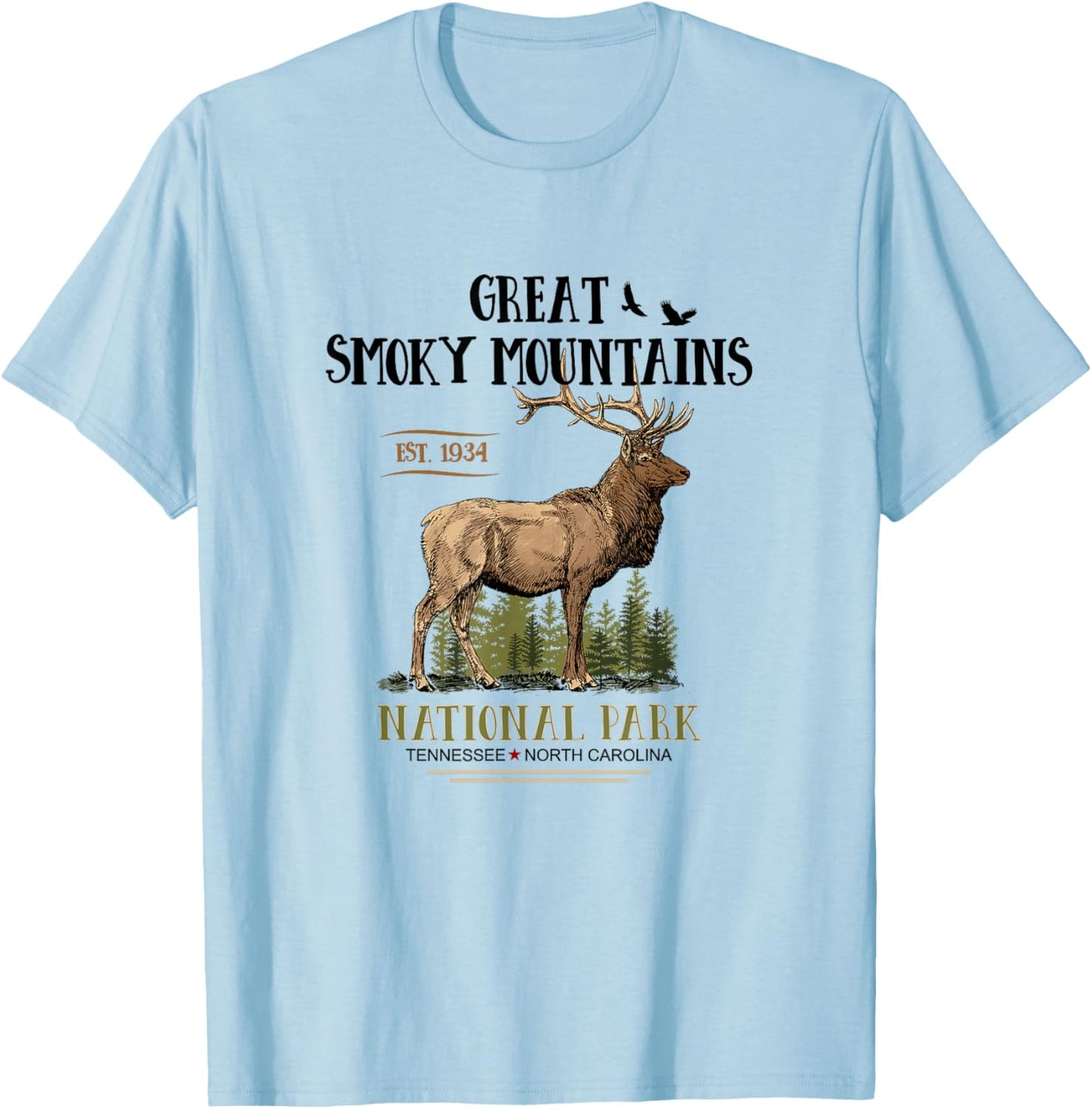Great Smoky Mountains National Park T-Shirt - T-Shirt | Light Blue