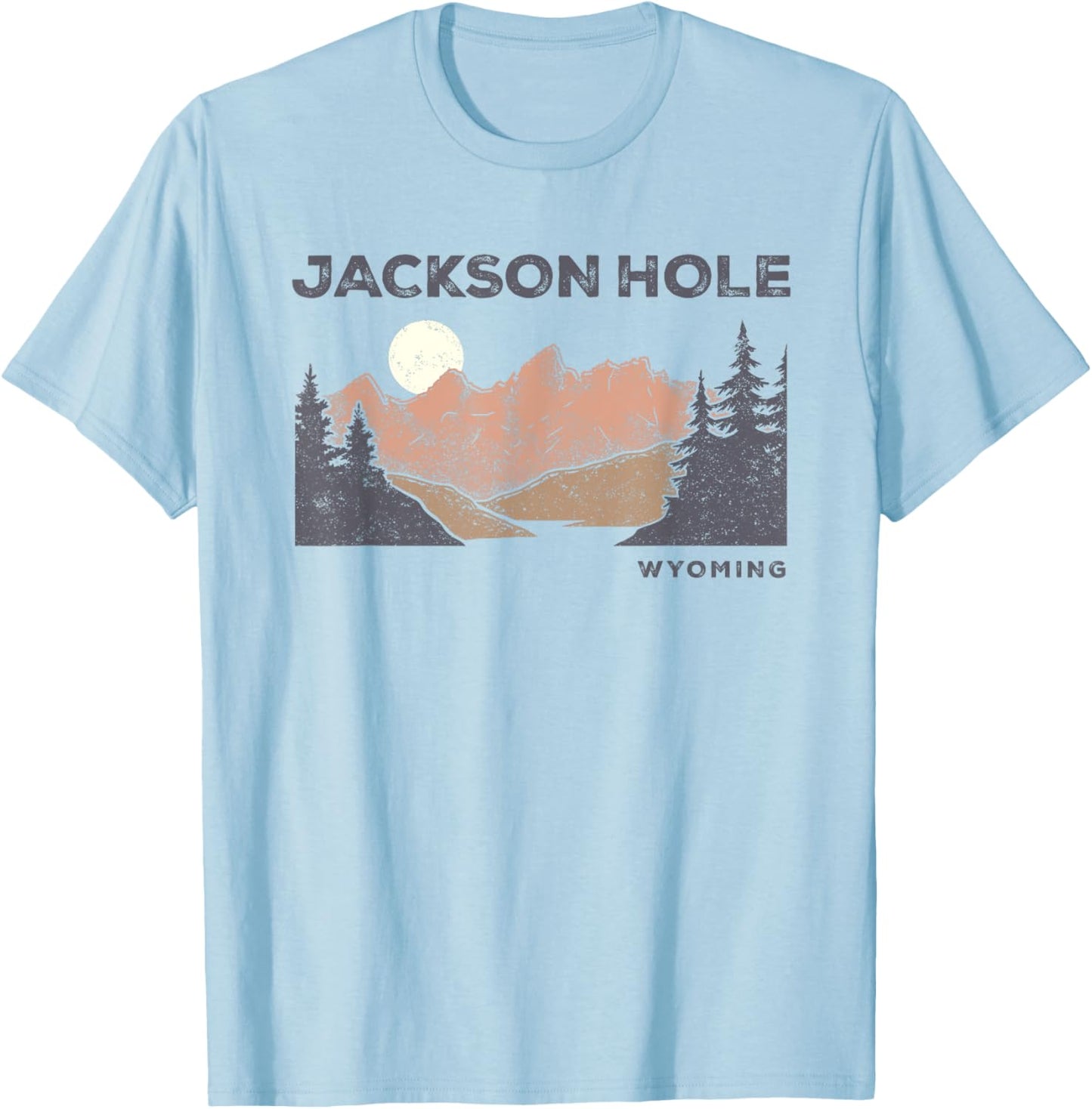 Retro Jackson Hole Wyoming Grand Teton Vintage T-Shirt - T-Shirt | Light Blue