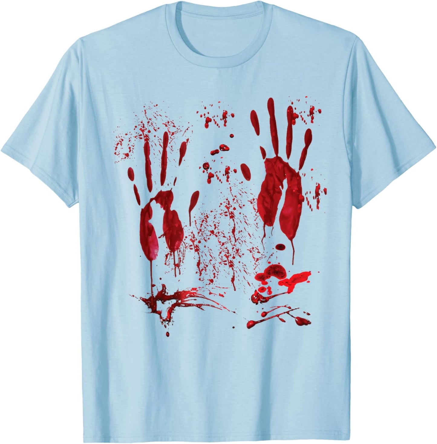 Blood Hands Blood Splatter Halloween Costume Men Women T-Shirt - T-Shirt | Light Blue