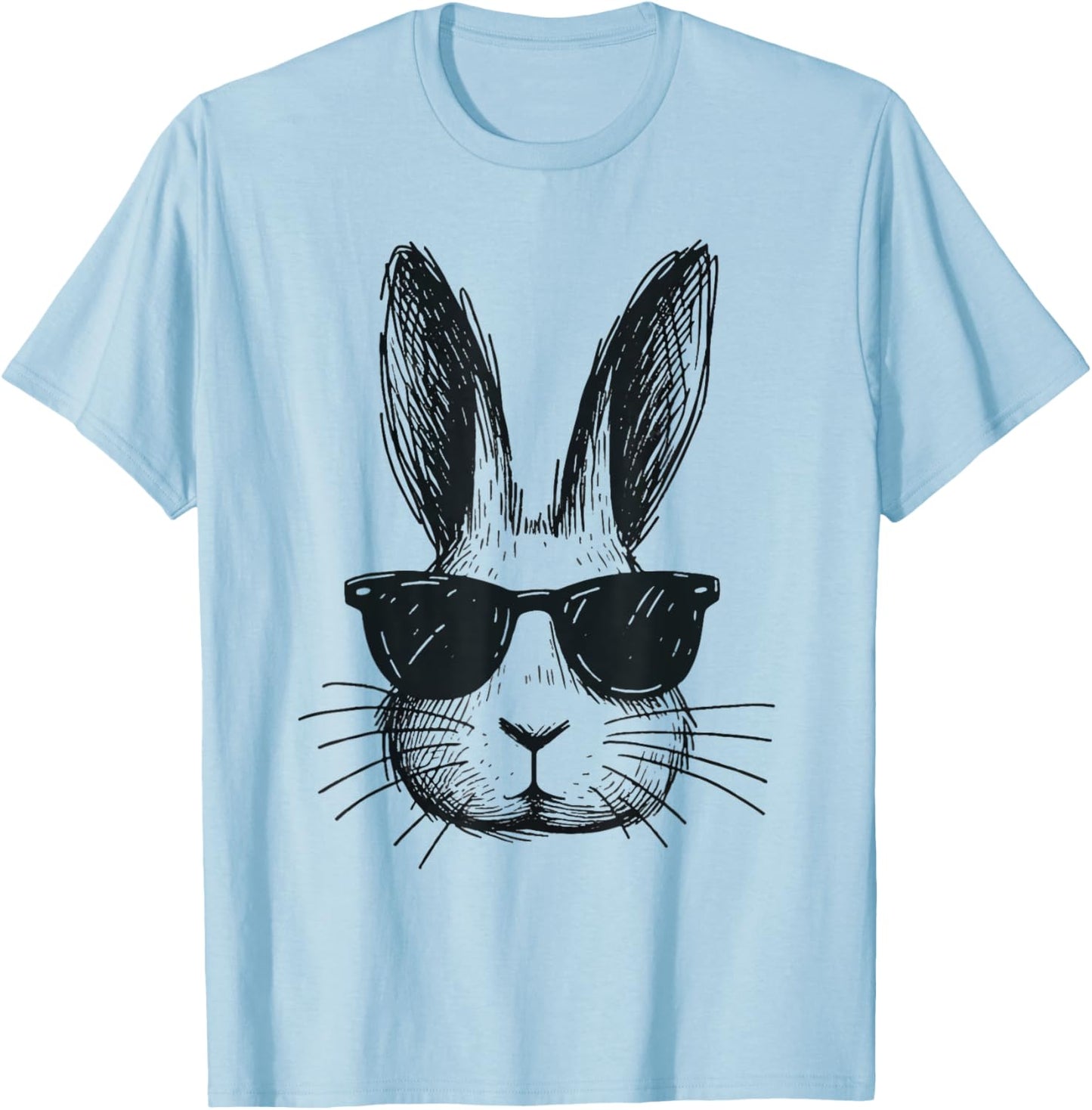 Bunny Face With Sunglasses Easter Day For Boys Men Kids T-Shirt - T-Shirt | Light Blue