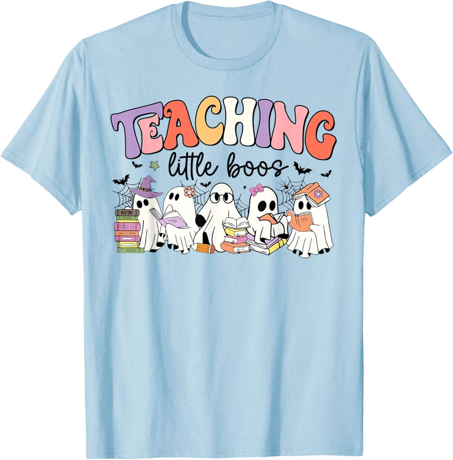 Teaching My Little Boos Teacher Ghost Teacher Halloween Women Kids T-Shirt - T-Shirt | Light Blue