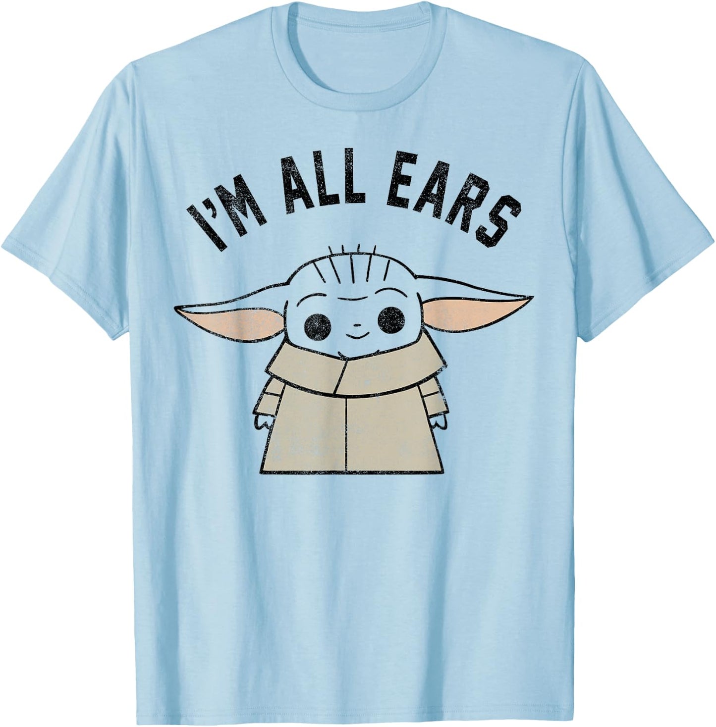 Star Wars The Mandalorian The Child I'm All Ears Outline T-Shirt - T-Shirt | Light Blue