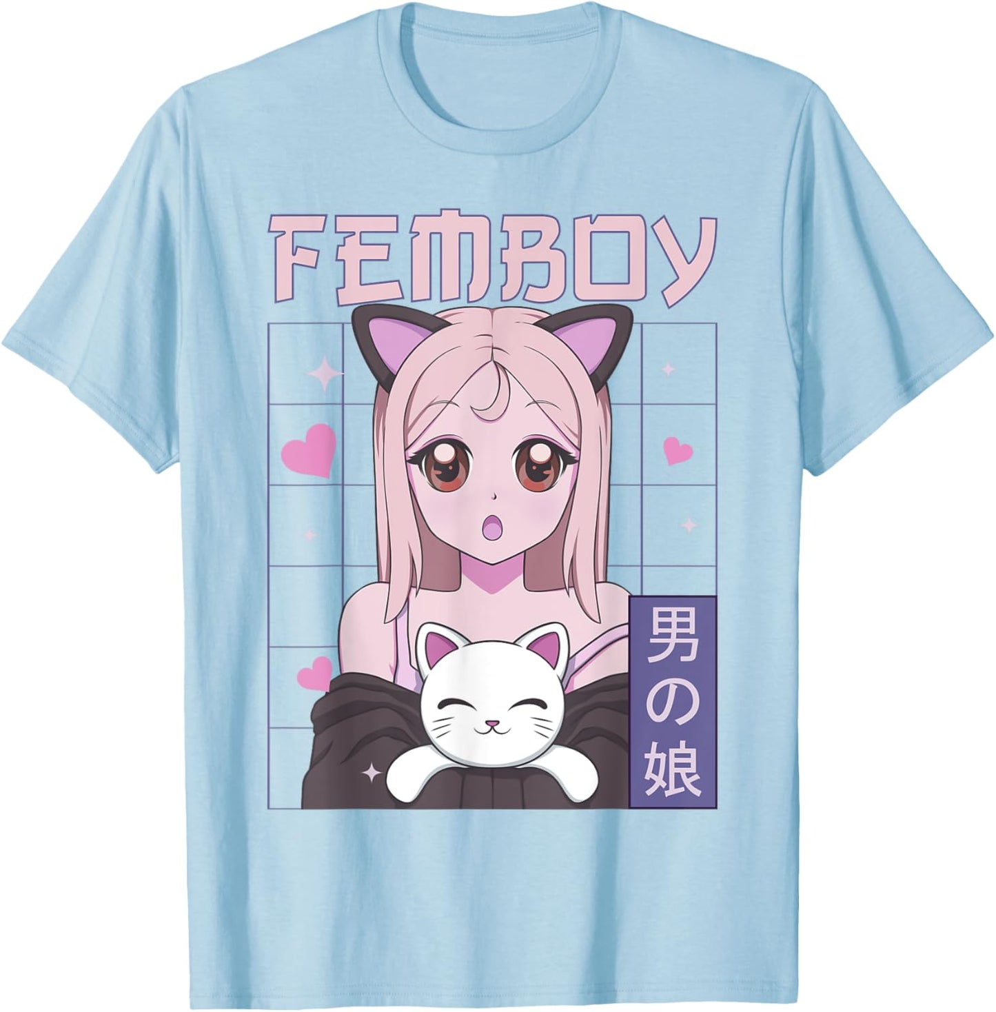 Femboy Crossdressing Crossdresser MTF Anime T-Shirt - T-Shirt | Light Blue