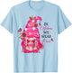 In October We Wear Pink Gnome Breast Cancer T-Shirt - T-Shirt | Light Blue