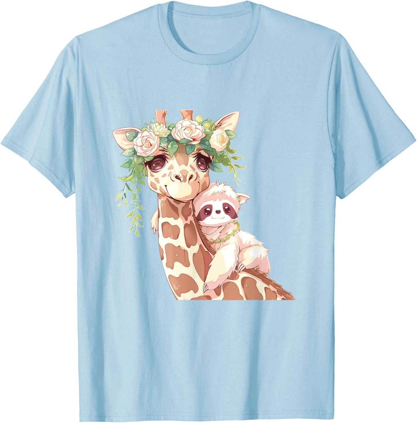 Love Giraffes Women Shirt Giraffe Lovers for kids and girls T-Shirt - T-Shirt | Light Blue