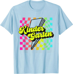 Retro Kindergarten Lightning Bolt Elementary Back To School T-Shirt - T-Shirt | Light Blue
