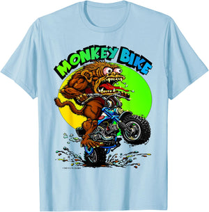 Monkey Bike T-Shirt - T-Shirt | Light Blue