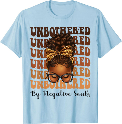 Unbothered Afro Woman Messy Bun African American Black Queen