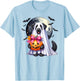 Cute Dog Ghost , Black Lab Ghost, Fall Black Labrador Women Kids T-Shirt - T-Shirt | Light Blue