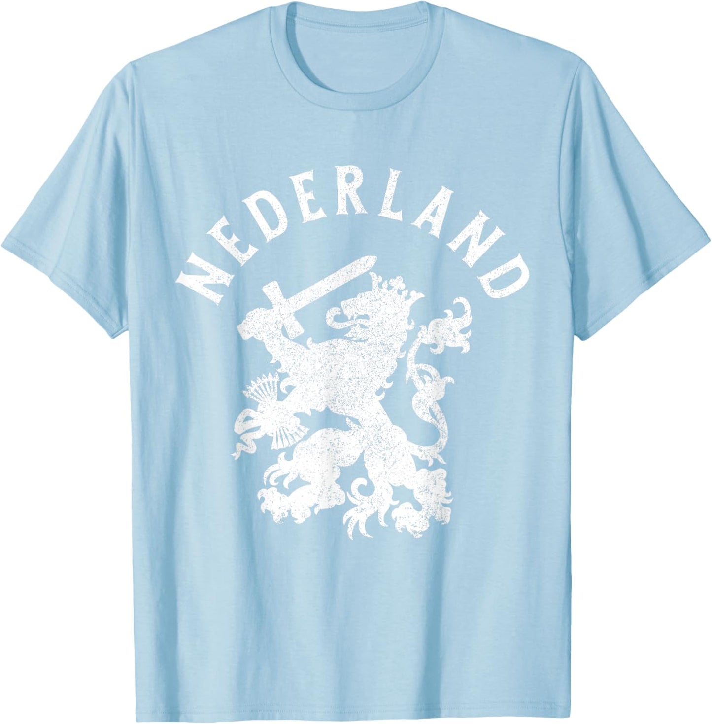 Nederland Netherlands Lion Holland Vintage Orange T-Shirt - T-Shirt | Light Blue