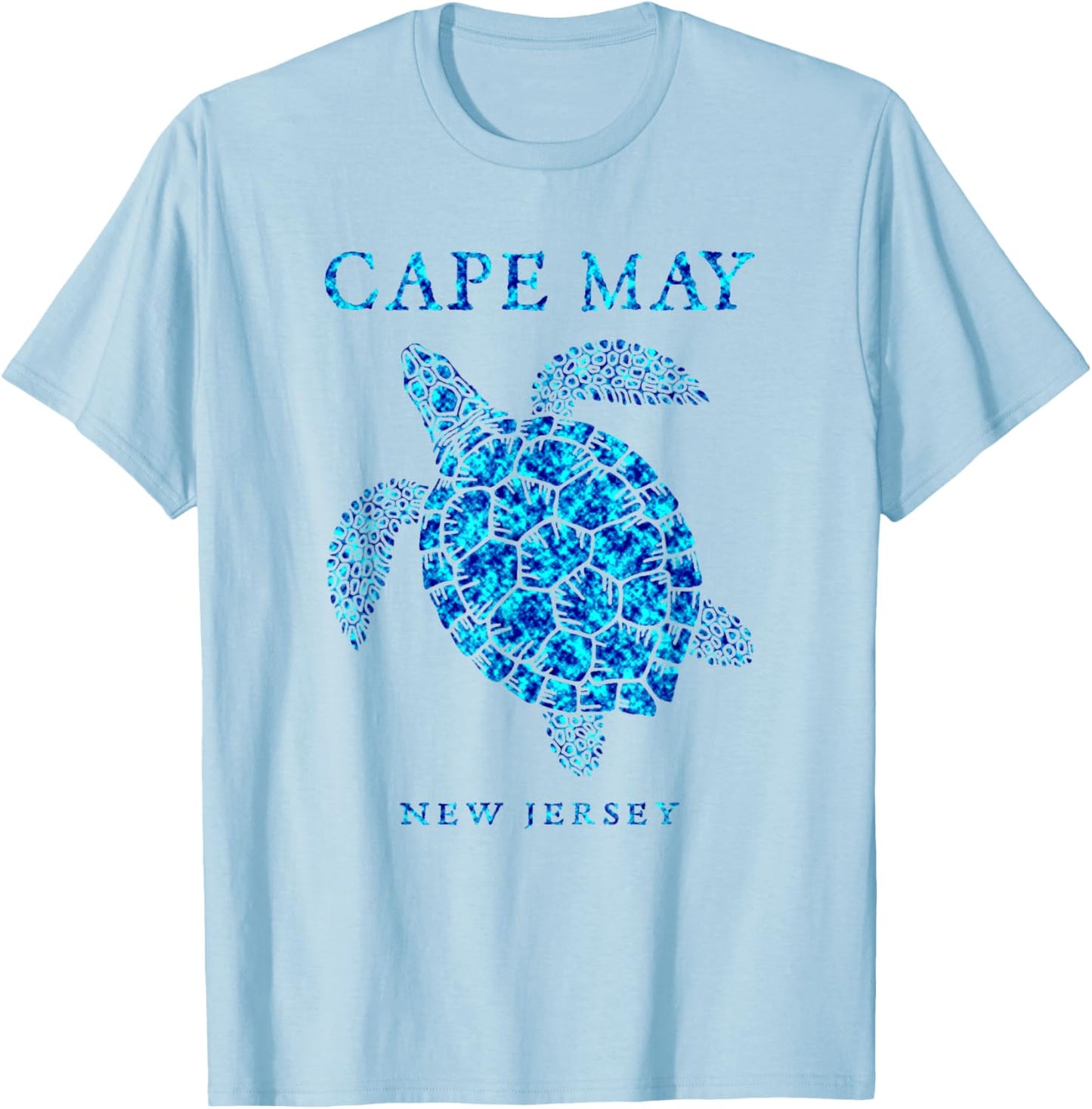 Cape May New Jersey NJ Sea Turtle Beach Souvenir Girls Boys T-Shirt - T-Shirt | Light Blue