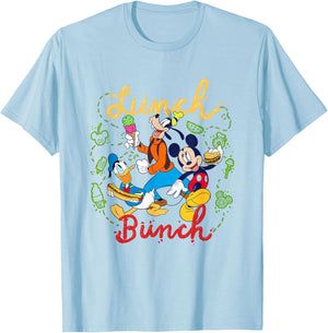 Disney Mickey And Friends Lunch Bunch Retro Group T-Shirt - T-Shirt | Light Blue