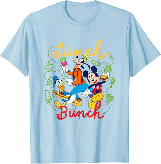 Disney Mickey And Friends Lunch Bunch Retro Group T-Shirt - T-Shirt | Light Blue