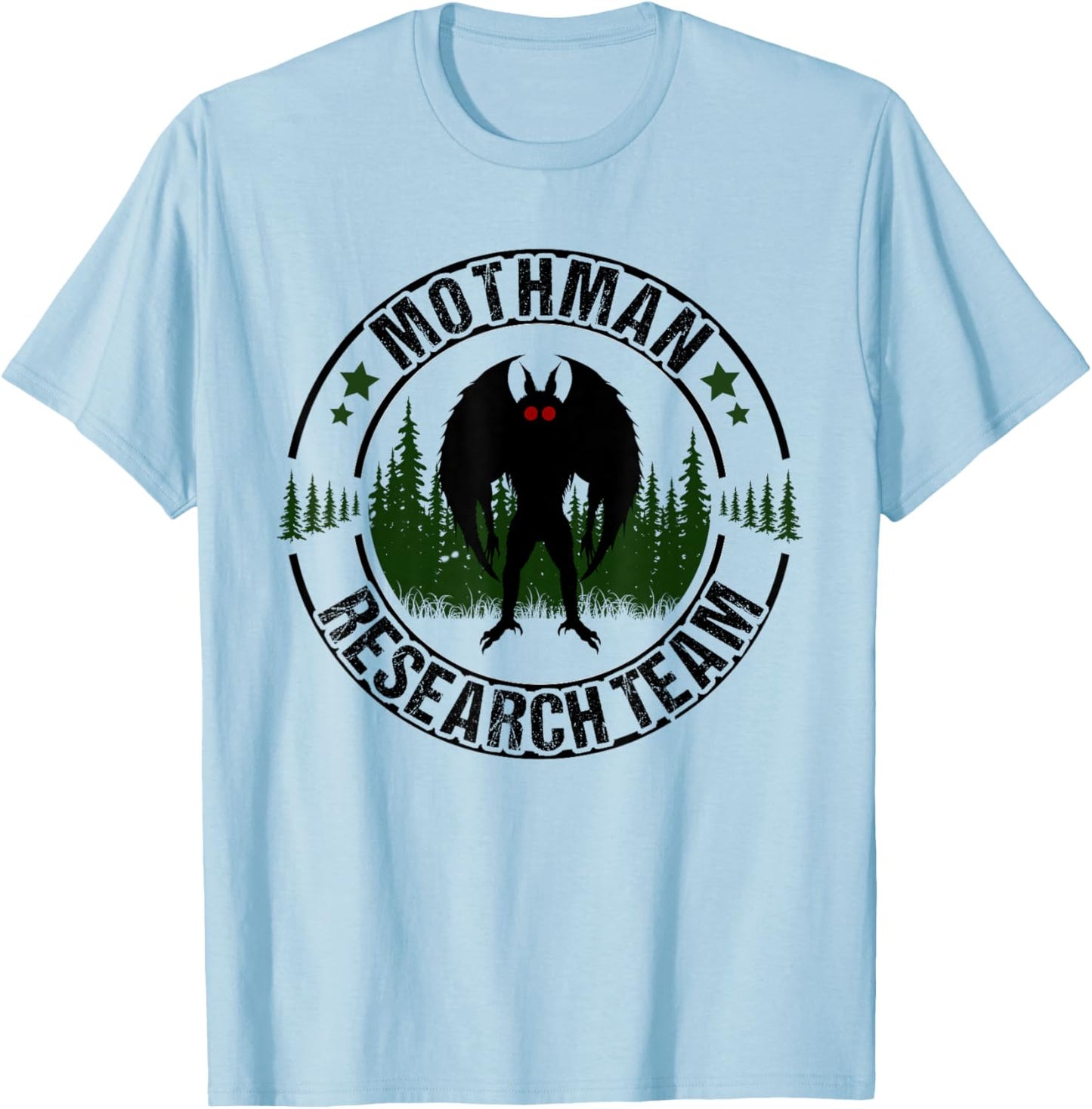 Mothman Research Team Men Women Kids Moth Man Search Cryptid T-Shirt - T-Shirt | Light Blue