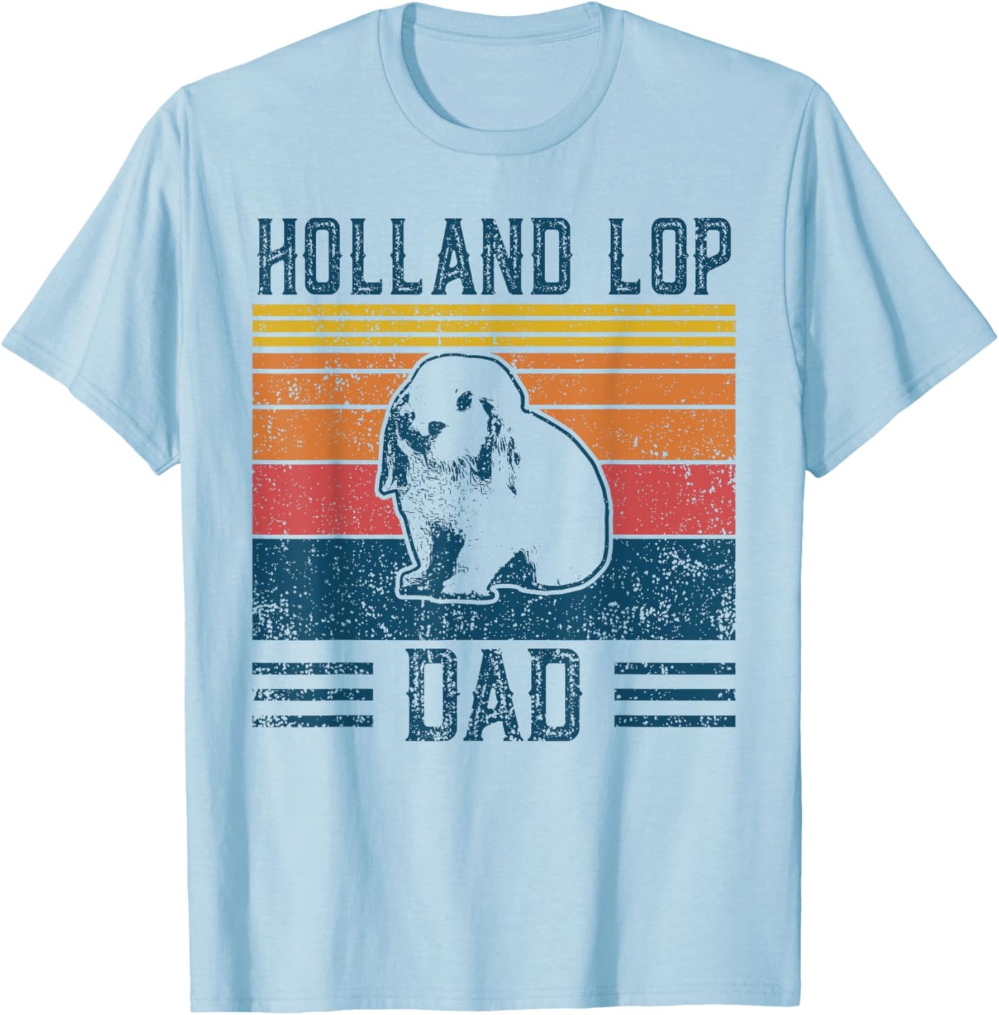 Best Rabbit Dad Men - Vintage Holland Lop T-Shirt - T-Shirt | Light Blue