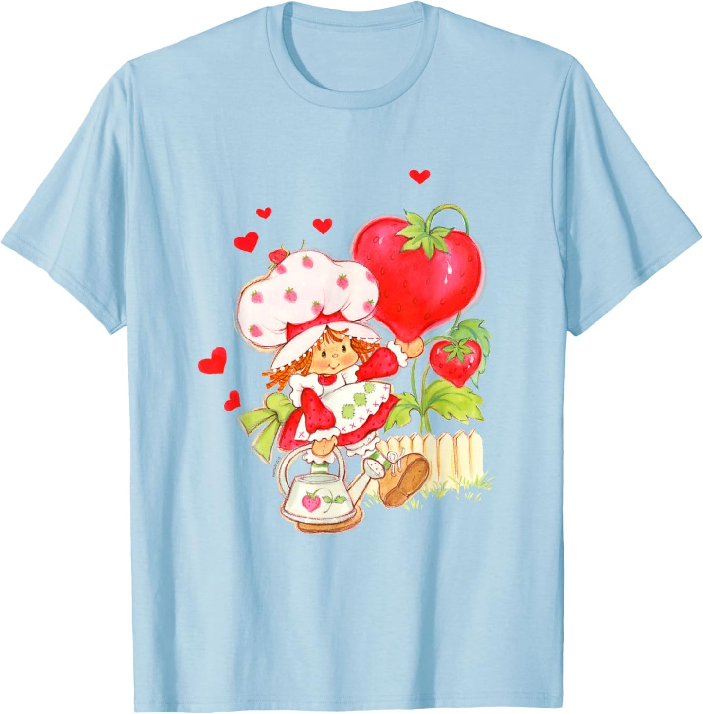 Strawberry Shortcake Valentine's Day Heart Berries Retro T-Shirt - T-Shirt | Light Blue