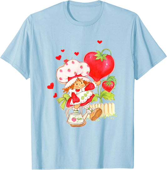 Strawberry Shortcake Valentine's Day Heart Berries Retro T-Shirt - T-Shirt | Light Blue