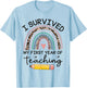 Funny New Teacher I Survived My First Year Of Teaching T-Shirt - T-Shirt | Light Blue