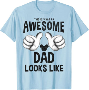 Disney Mickey and Friends Father's Day an Awesome Dad T-Shirt - T-Shirt | Light Blue