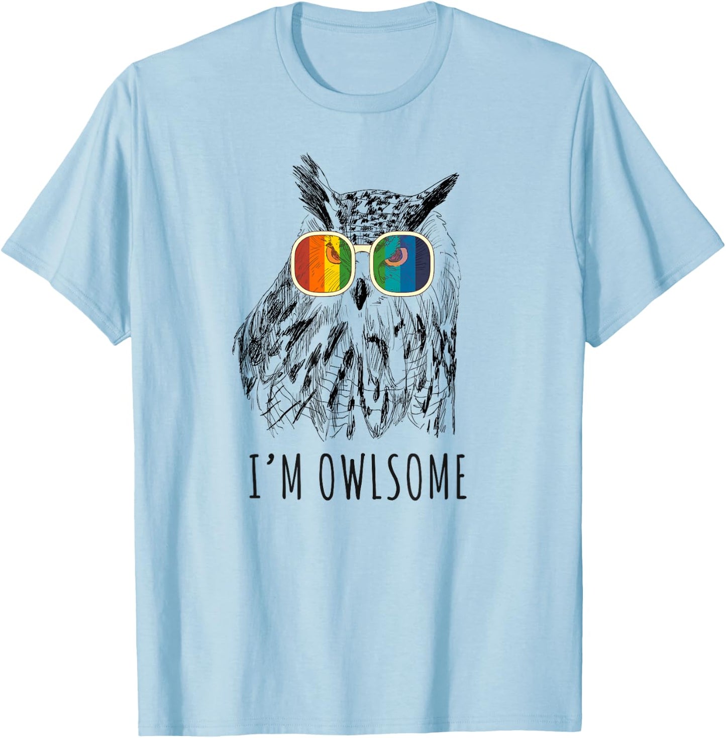 I'm Owlsome Cute Owl Women Girls Owl Lover Gifts T-Shirt - T-Shirt | Light Blue