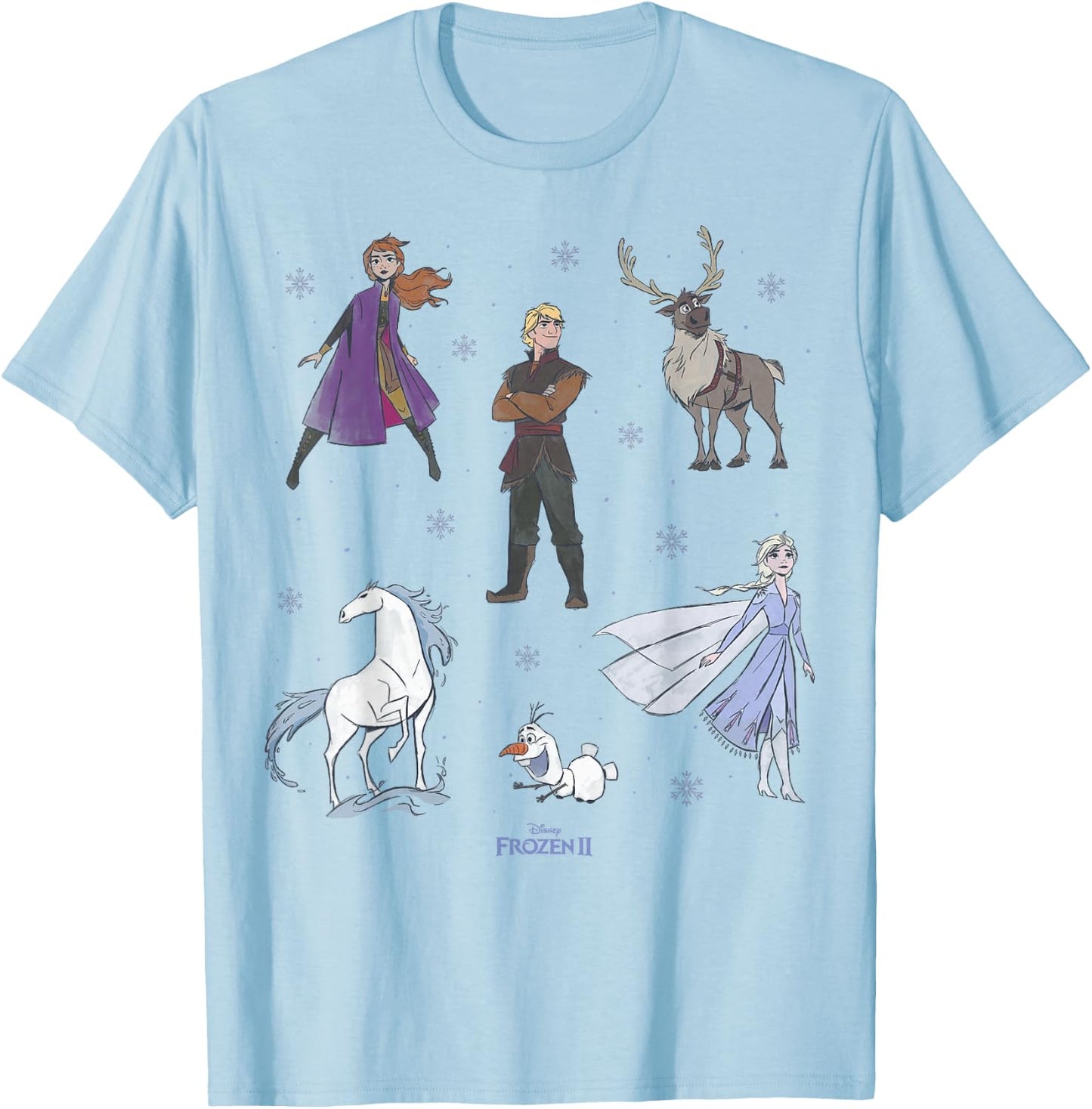 Disney Frozen 2 Cast Group Shot Poster T-Shirt - T-Shirt | Light Blue