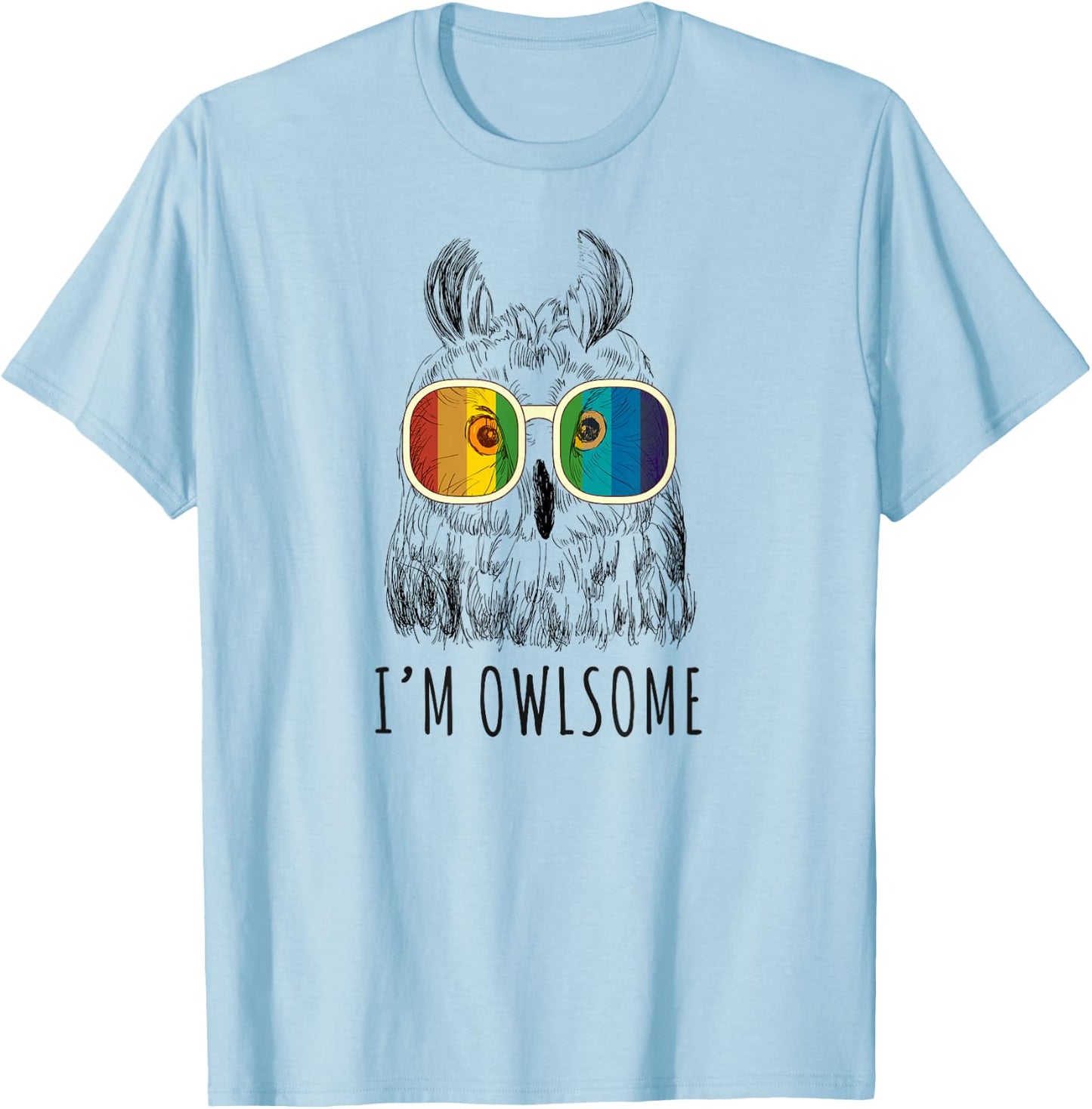 I'm Owlsome Cute Owl Shirts Women, Girls, Owl Lover Gifts T-Shirt - T-Shirt | Light Blue