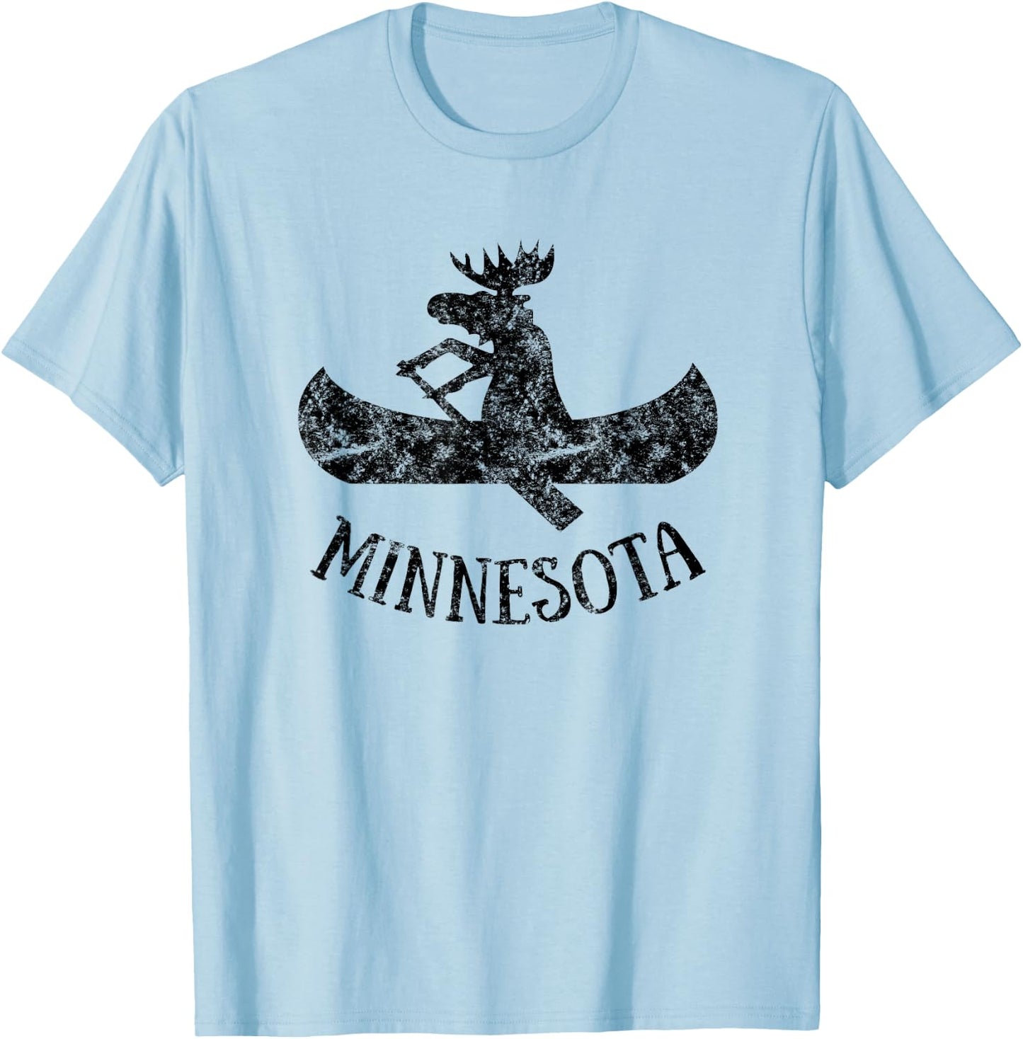 Minnesota Moose Shirt | Funny Moose Canoe Gift T-Shirt - T-Shirt | Light Blue