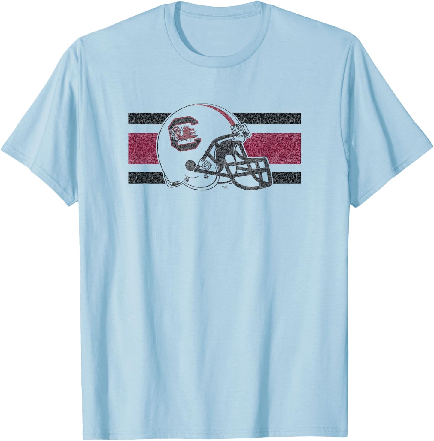 South Carolina Gamecocks Football Retro Helmet White T-Shirt - T-Shirt | Light Blue