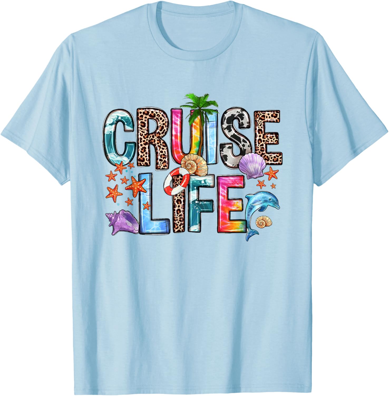 Family Cruise Life Cruise Outfits 2024 Matching T-Shirt - T-Shirt | Light Blue