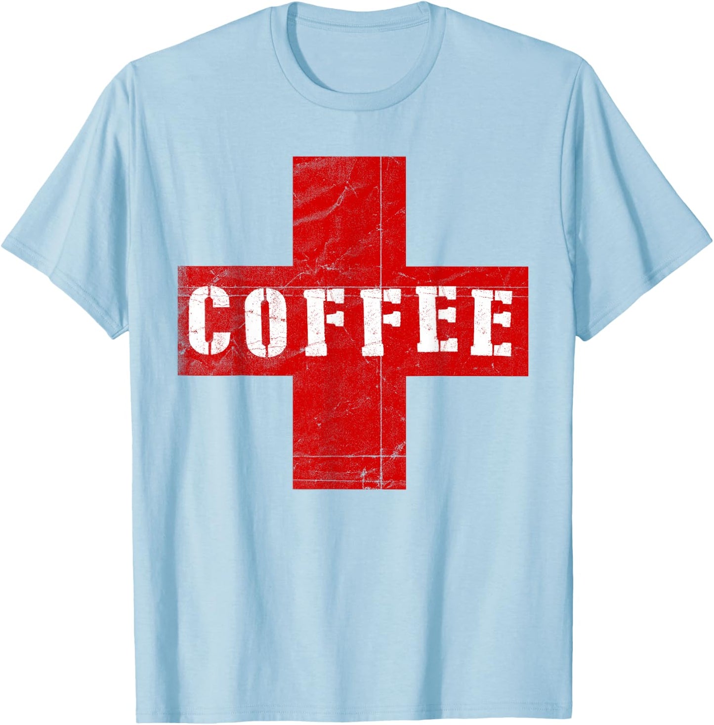 Vintage Coffee Lovers Medic red crossed rescue Java team T-Shirt - T-Shirt | Light Blue