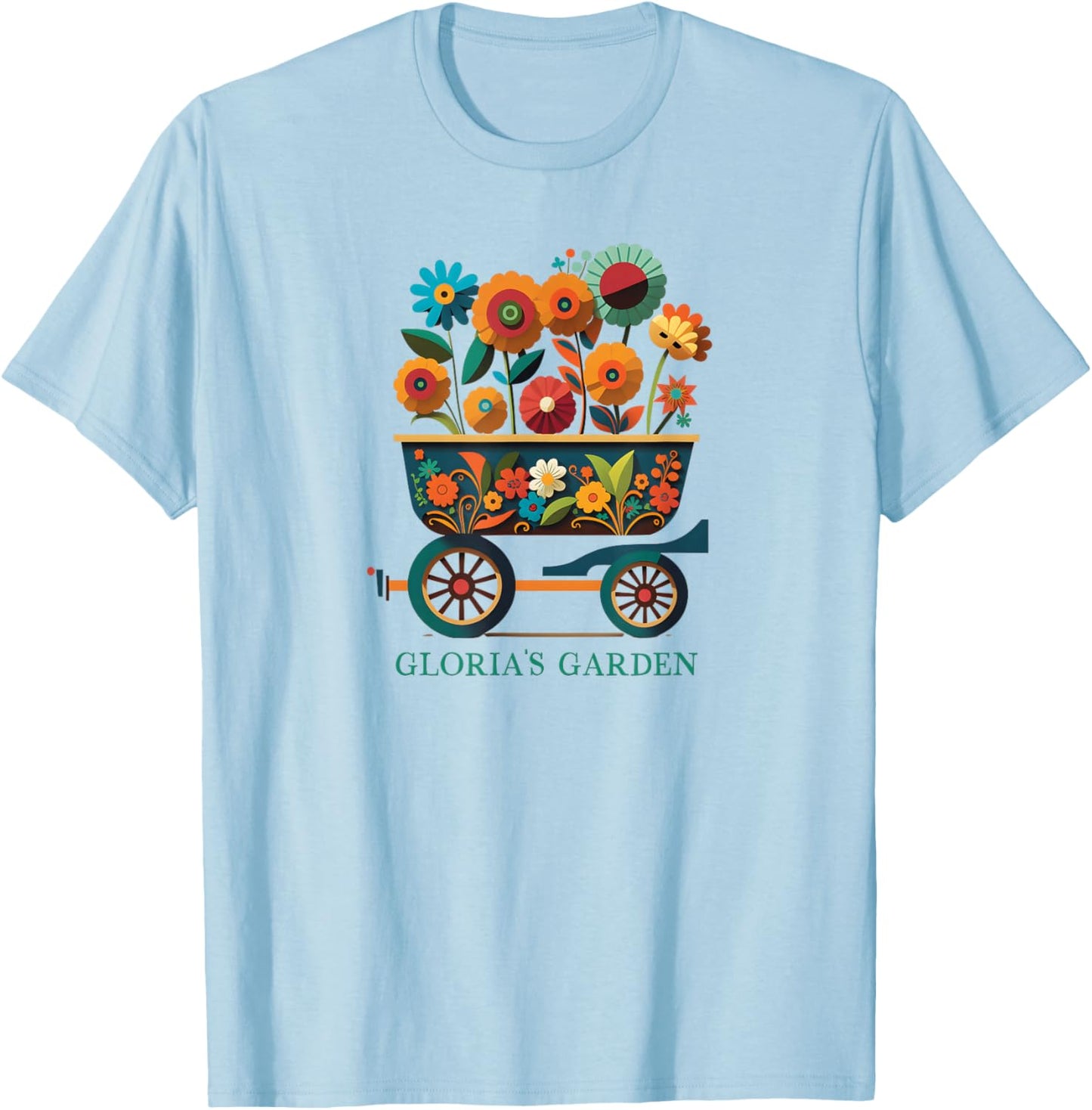 Gloria's Garden Gardening Plants Flowers Gloria T-Shirt - T-Shirt | Light Blue
