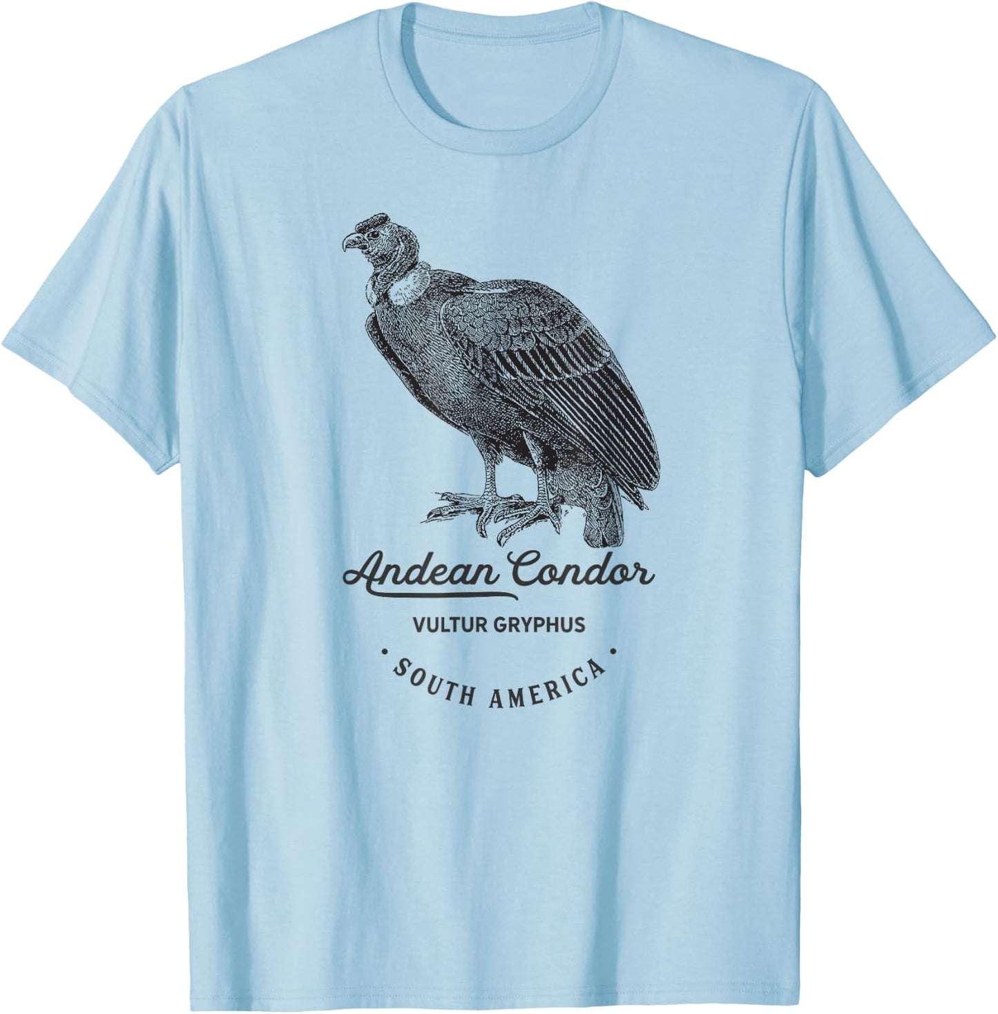 Andean Condor Vintage Animal Prints Birthday Gift T-Shirt - T-Shirt | Light Blue