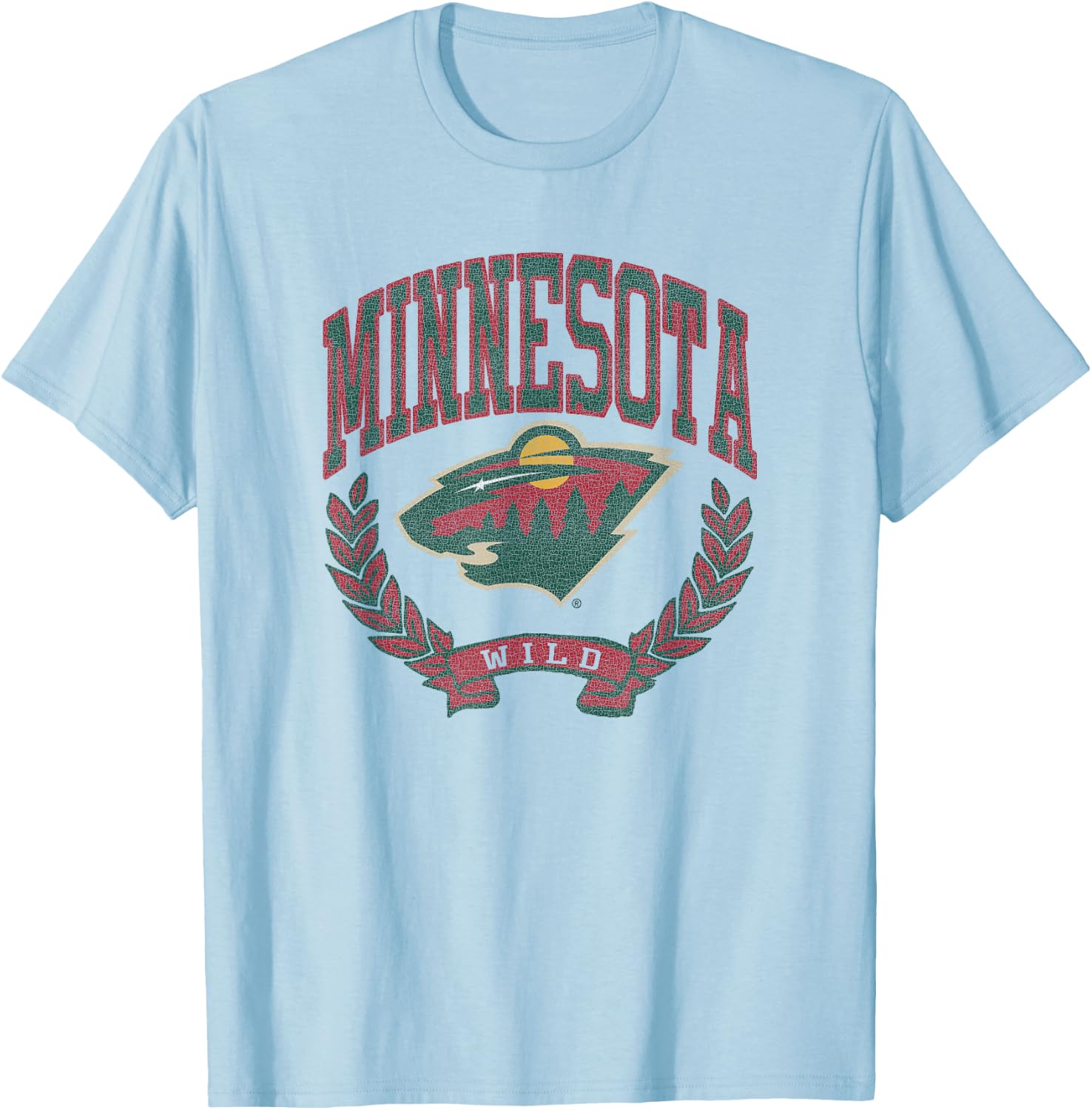 Minnesota Wild Vintage Victory Gray Officially Licensed T-Shirt - T-Shirt | Light Blue