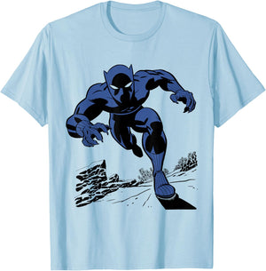 Marvel Black Panther Retro Comic Art T-Shirt - T-Shirt | Light Blue