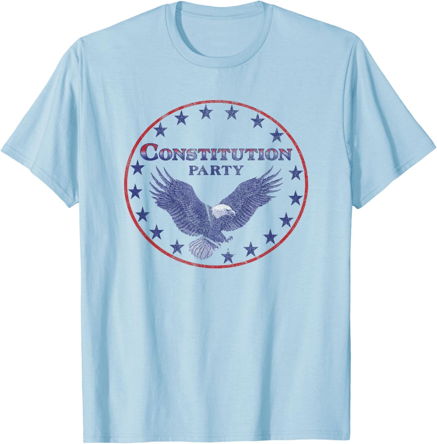 Constitution Party (white) - Single Eagle Logo Frontprint T-Shirt - T-Shirt | Light Blue