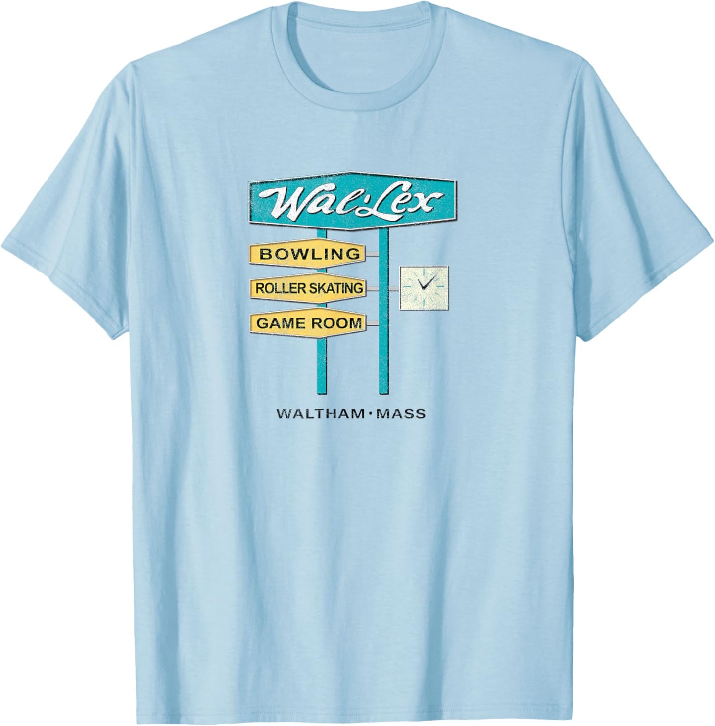 Wal-Lex Retro Bowling Roller Skating Rink Waltham MA Vintage T-Shirt - T-Shirt | Light Blue