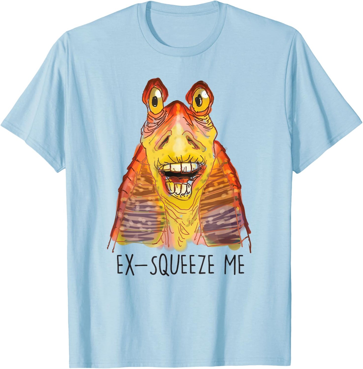 Star Wars Jar Jar Binks Ex-Squeeze Me T-Shirt - T-Shirt | Light Blue