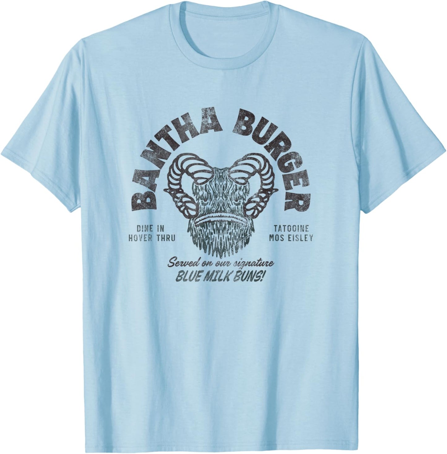 Star Wars Bantha Burger Black T-Shirt - T-Shirt | Light Blue