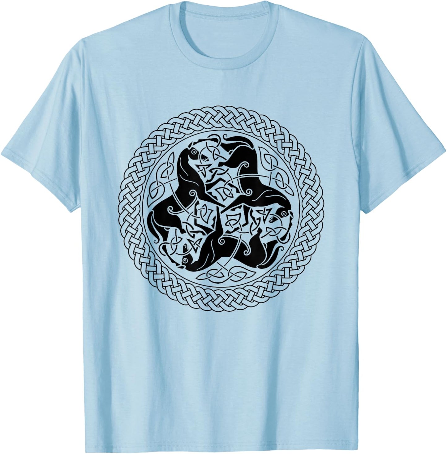 Celtic Epona Knot Ring with Horses T-Shirt - T-Shirt | Light Blue
