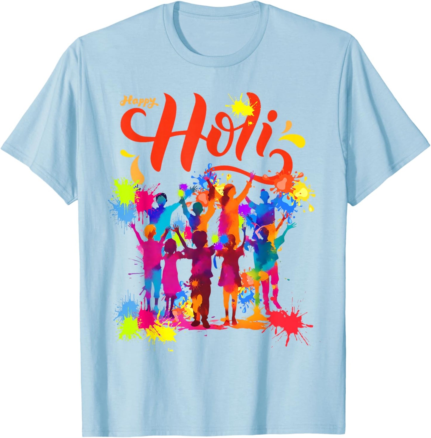 Happy Holi Festival Outfit India Hindu Men Kids T-Shirt - T-Shirt | Light Blue