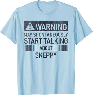 Warning May Spontaneously Start Talking About Skeppy T-Shirt - T-Shirt | Light Blue