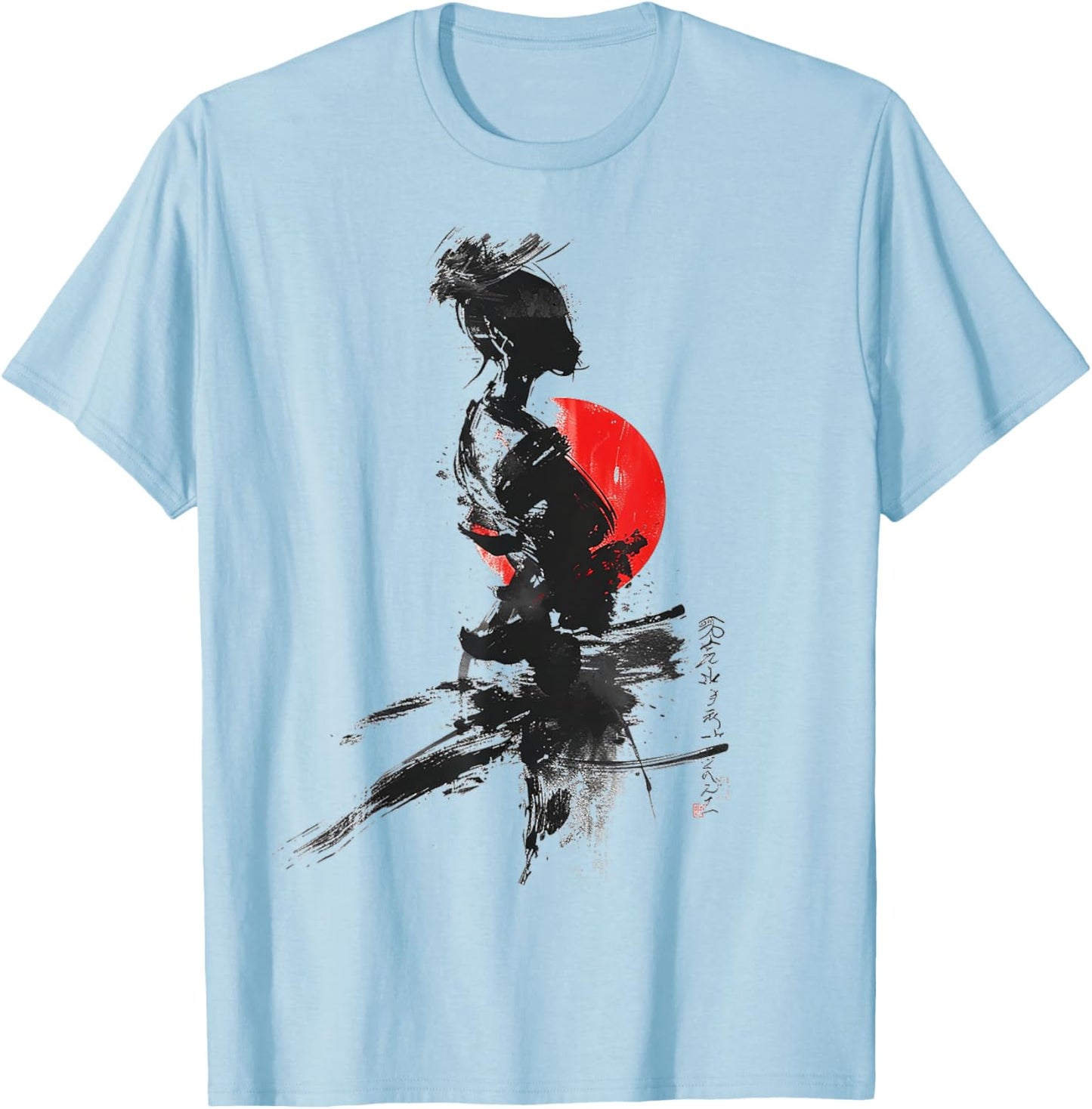 Anime Abstract Women Human Art Graphic Anime T-Shirt - T-Shirt | Light Blue