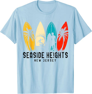Vintage New Jersey Seaside Heights Surfboarder T-Shirt - T-Shirt | Light Blue