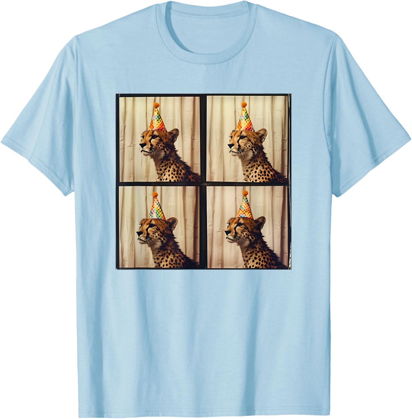 African Cheetah Colorful Safari Animal Birthday Cheetah T-Shirt - T-Shirt | Light Blue